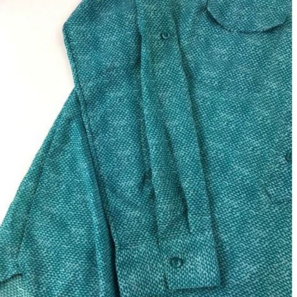 Old Navy Teal Blouse Top Size L Semi Sheer - Picture 3 of 6